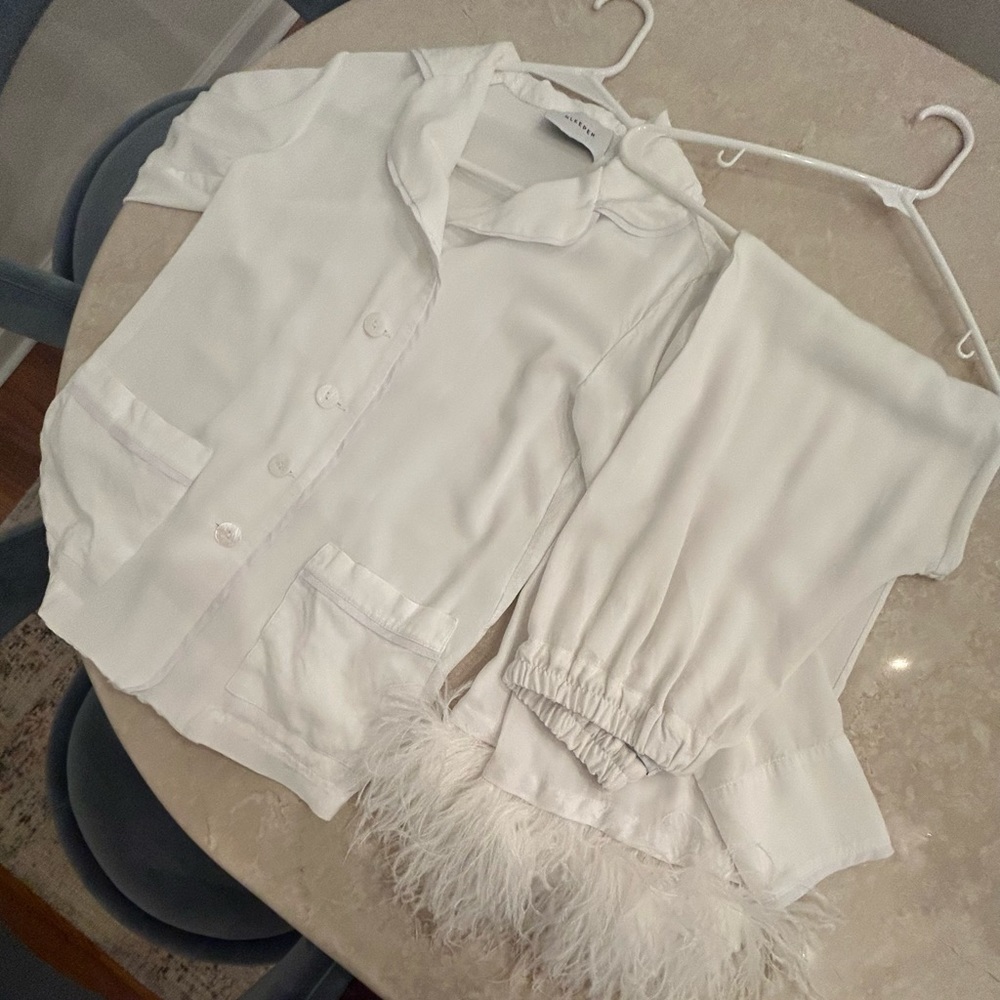 Sleeper Party Faux Feather 2-Piece Pajama Set - Picture 6 of 8